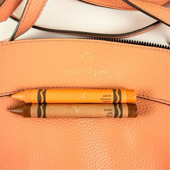 👜 Nanette Lepore Tan Pebbled Faux Leather Crossbody / Clutch - Picture 6 of 14